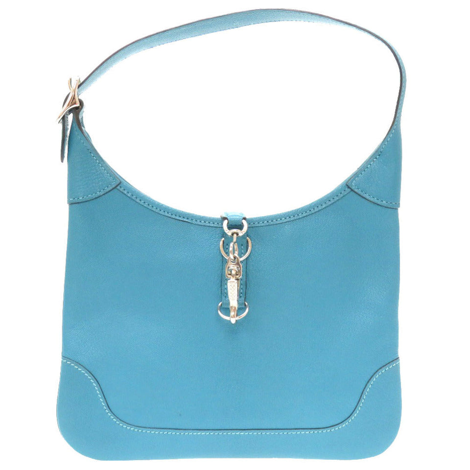 Hermes Shoulder Bag Shave Turquoise Trim 24 Women
