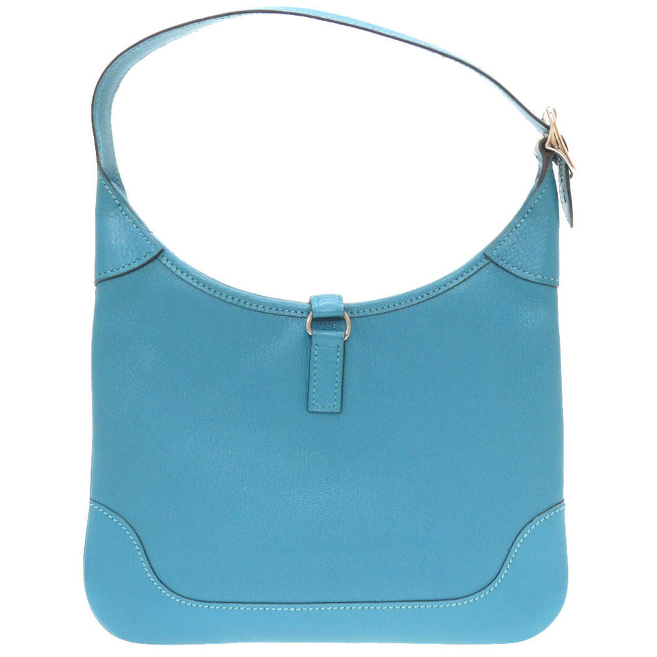 Hermes Shoulder Bag Shave Turquoise Trim 24 Women