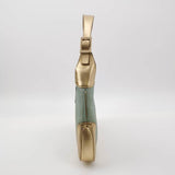 Gucci Jackie Vintage Mini Blue Nylon with Gold Leather Shoulder Bag Medium