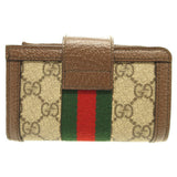 Gucci Card Case 699353 GG canvas, leather beige Compact wallet Ofidia GG Marmont Women