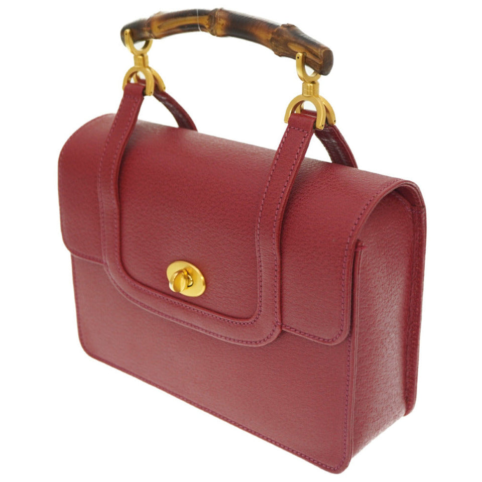 Gucci Handbag 000.113.0231 leather Red Bamboo Women