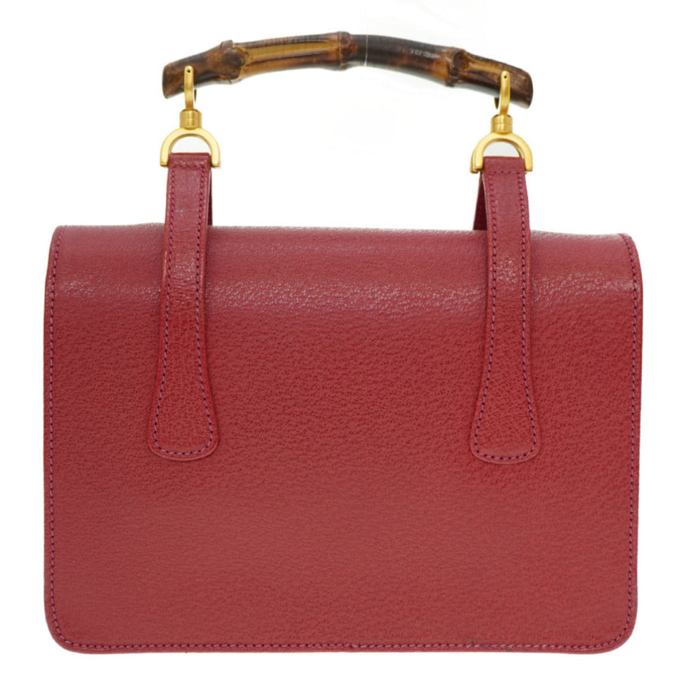 Gucci Handbag 000.113.0231 leather Red Bamboo Women