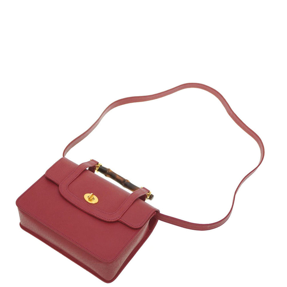 Gucci Handbag 000.113.0231 leather Red Bamboo Women