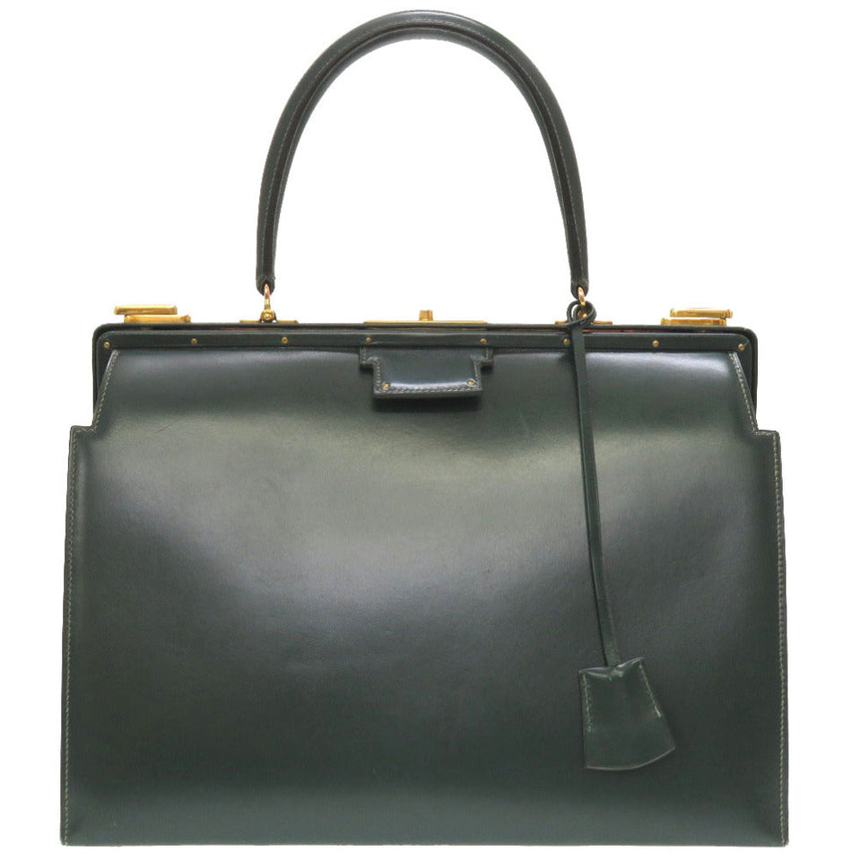 Hermes Handbag Box scarf Vert Doctor's bag mens