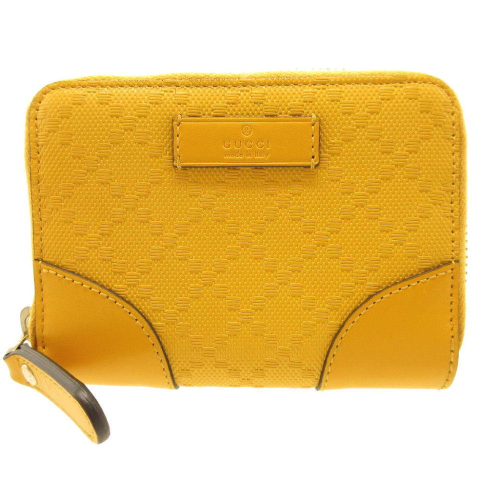 Gucci Card Case 354495 leather yellow Coin case Tiamante Women