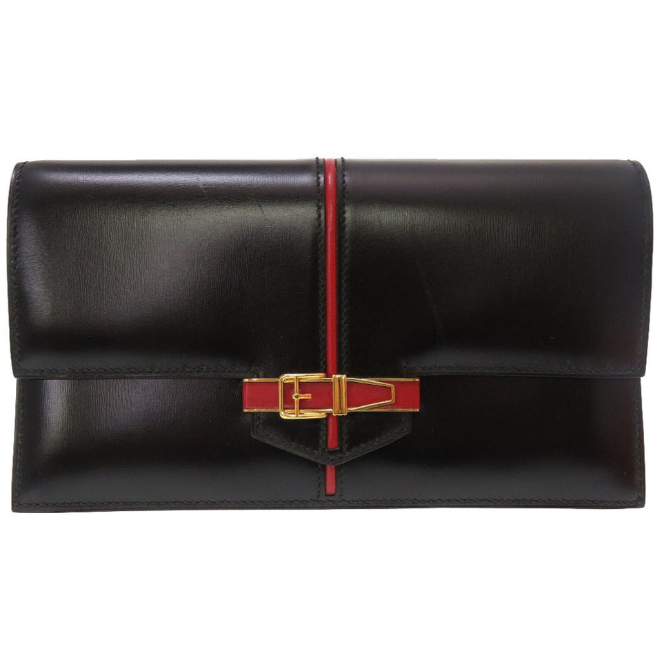 Hermes Clutch bag Box scarf black Etribert