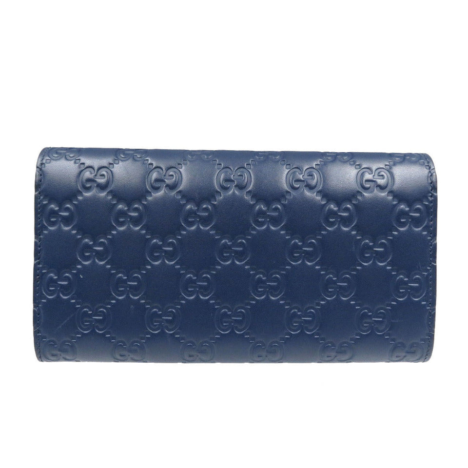 Gucci Long Wallet Purse 410100 leather Navy Guccisima Women