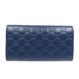 Gucci Long Wallet Purse 410100 leather Navy Guccisima Women