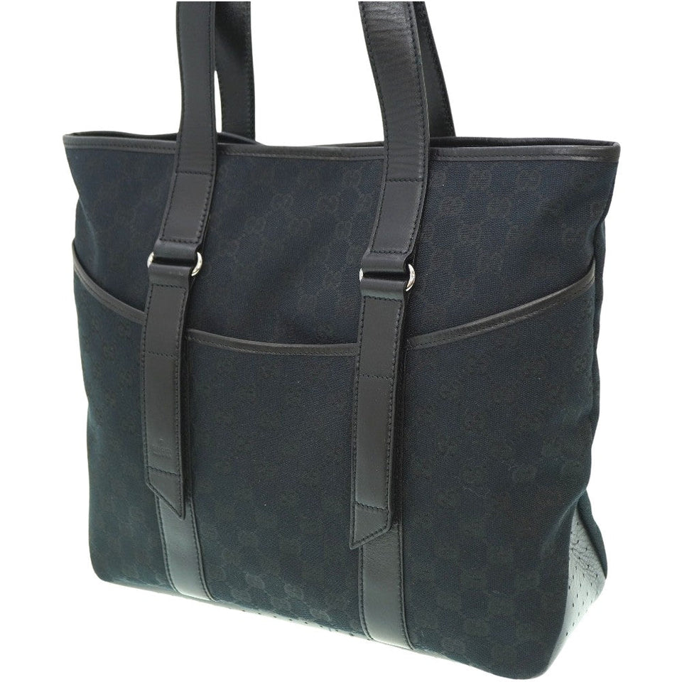 Gucci Tote Bag 145971 GG canvas, leather black Tote Bag Women