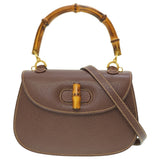 Gucci Handbag leather Brown Bamboo Women