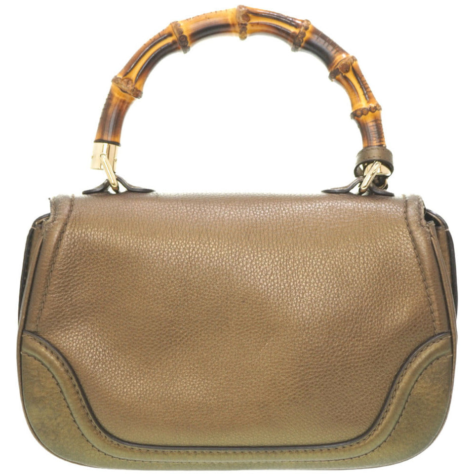 Gucci Handbag 254884 leather gold New Bamboo Women
