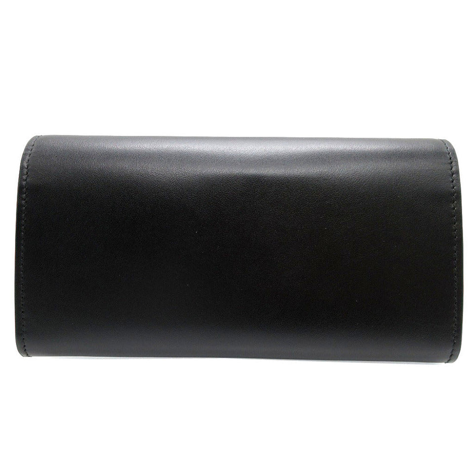 Gucci Long Wallet Purse 762167 leather black Two fold mini john double Women(Unisex)