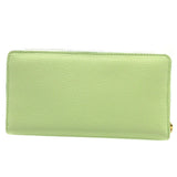 Gucci Long Wallet Purse 658691 leather Light green Zip Around logo Women