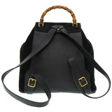 Gucci Backpack Suede black Bamboo Women