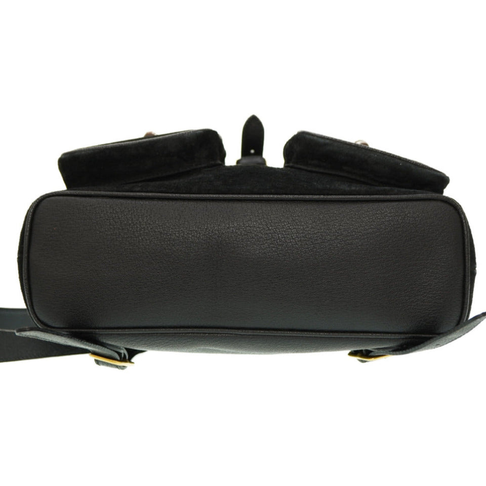 Gucci Backpack Suede black Bamboo Women