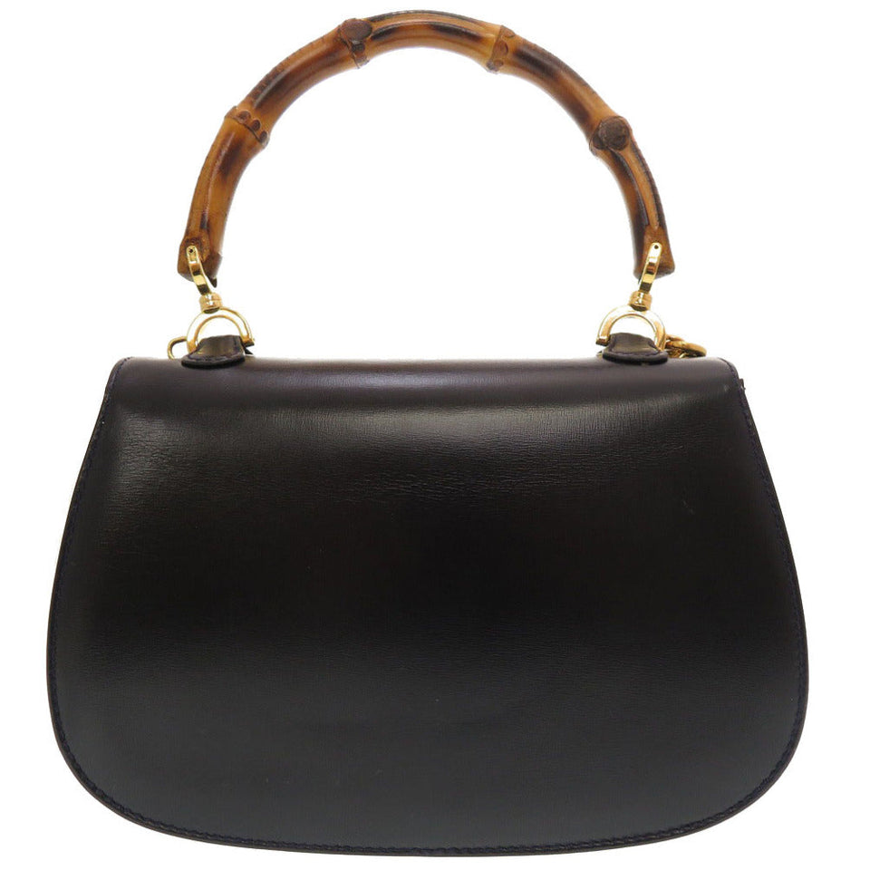 Gucci Handbag 000 2046 0188 Bamboo, Leather Navy Women