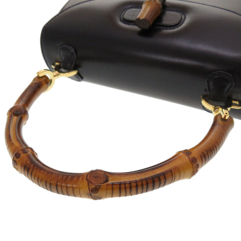 Gucci Handbag 000 2046 0188 Bamboo, Leather Navy Women