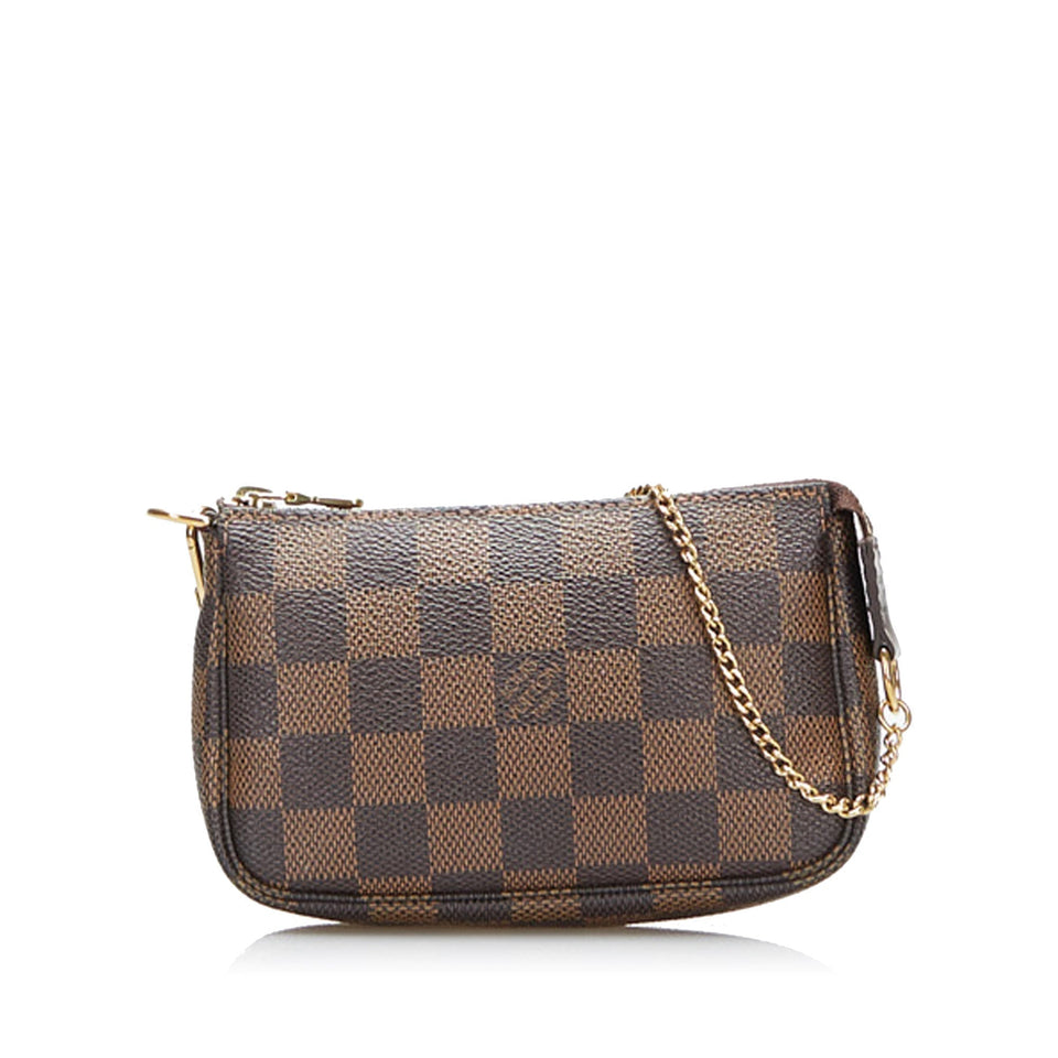 Louis Vuitton Damier Ebene Mini Pochette Accessoires Brown Clutch