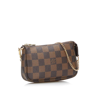 Louis Vuitton Damier Ebene Mini Pochette Accessoires Brown Clutch