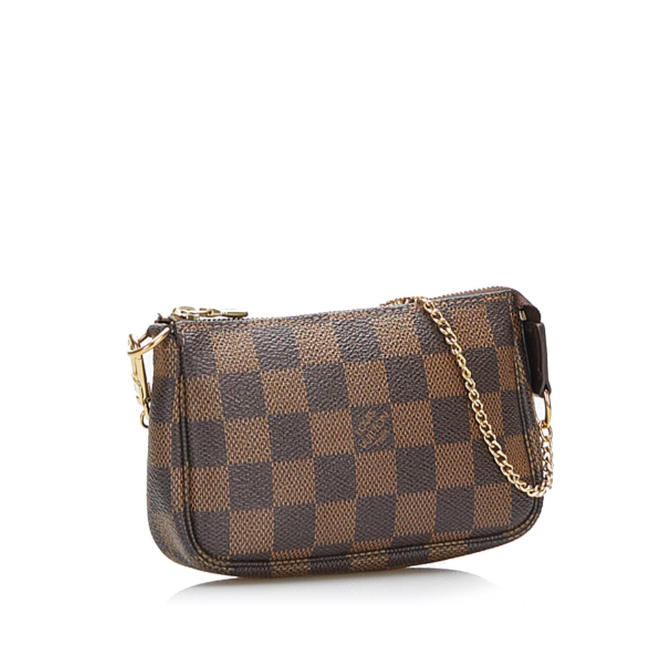 Louis Vuitton Damier Ebene Mini Pochette Accessoires Brown Clutch