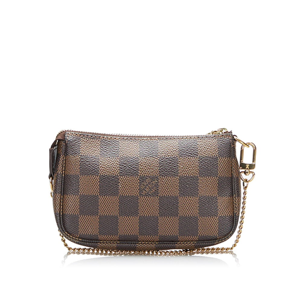 Louis Vuitton Damier Ebene Mini Pochette Accessoires Brown Clutch