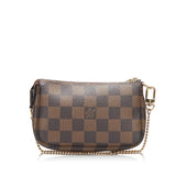 Louis Vuitton Damier Ebene Mini Pochette Accessoires Brown Clutch