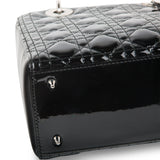 Christian Dior Lady Dior Black Patent Leather Medium