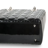 Christian Dior Lady Dior Black Patent Leather Medium