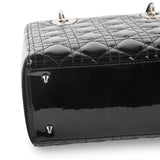 Christian Dior Lady Dior Black Patent Leather Medium