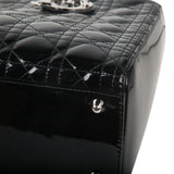 Christian Dior Lady Dior Black Patent Leather Large