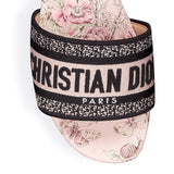 Dior Dior Lucky Dway Slide Embroidered Cotton And White Multicolor Flowers Calendar Allover Motif