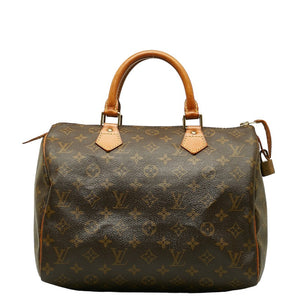 Louis Vuitton Monogram Speed 30 Handbag Brown PVC Leather Lady Louis Vuitton