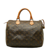 Louis Vuitton Monogram Speed 30 Handbag Brown PVC Leather Lady Louis Vuitton