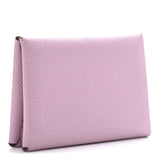Hermes Epsom Calvi Duo Card Case Mauve Sylvestre