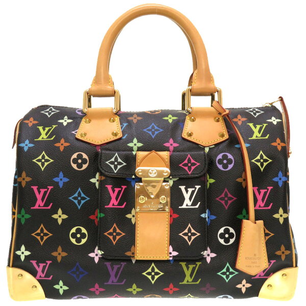 Louis Vuitton Monogram Multicolor Speedy 30 Handbag Black