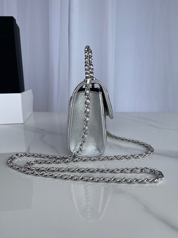 Chanel Silver Mini Quilted Chain Bag – Bags Junction