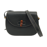 Gucci Bamboo 1947 Green Leather Medium Crossbody Bag