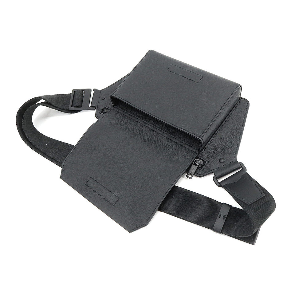 Louis Vuitton Aerogram Takeoff Sling Bum Bag Body Bag Leather Black Metal Fittings