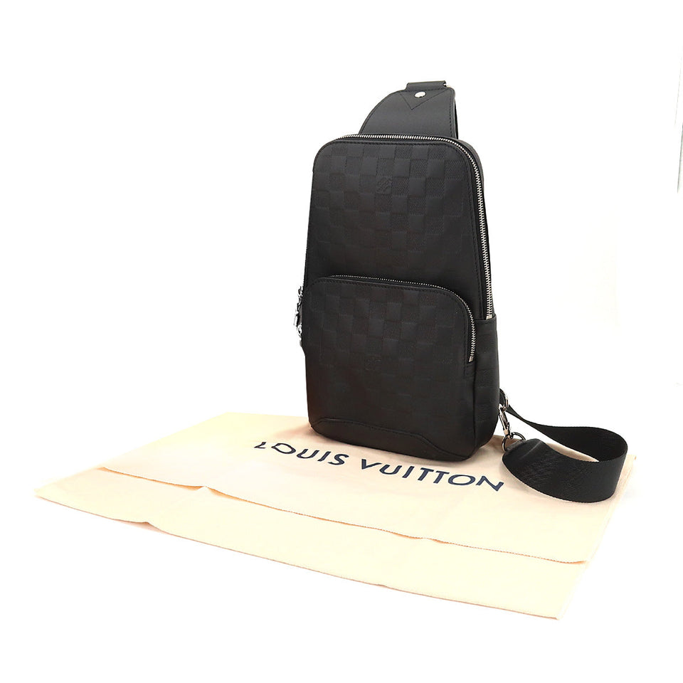 Louis Vuitton Damier Anfini Avenue Sling Bag Body Bag Black