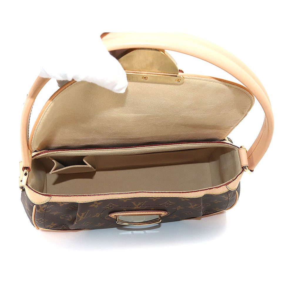Louis Vuitton Monogram Beverly MM Shoulder Bag Brown Gold Hardware