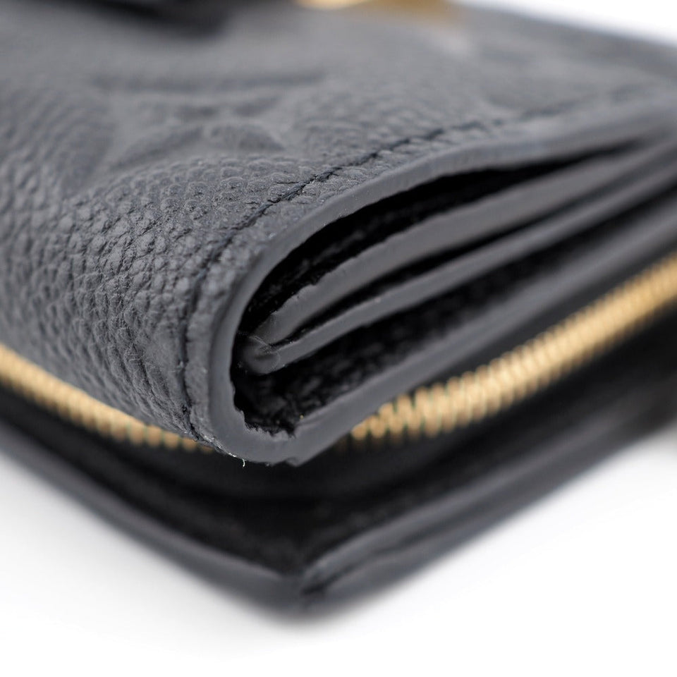 Louis Vuitton Portefeuille Metis Compact Monogram Implant Trifold Wallet Black