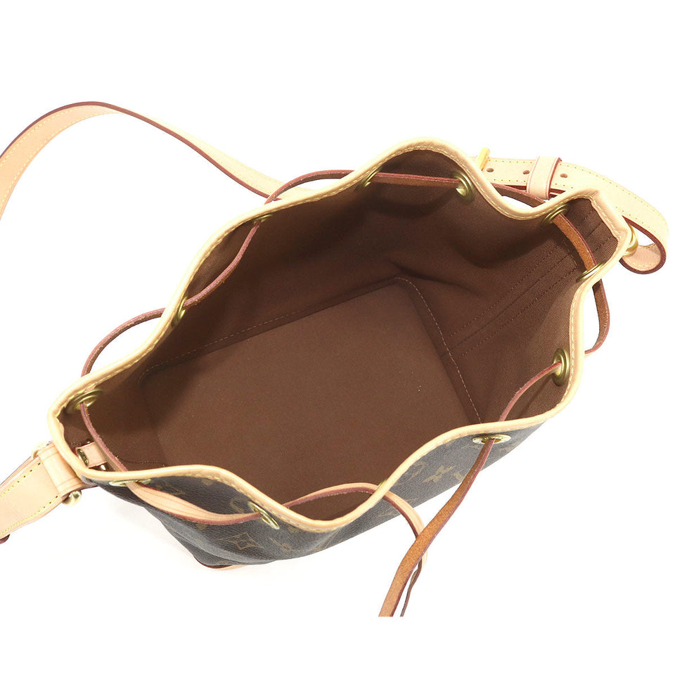 Louis Vuitton Monogram Noe BB Shoulder Bag Brown Rfid Gold Metal Fittings