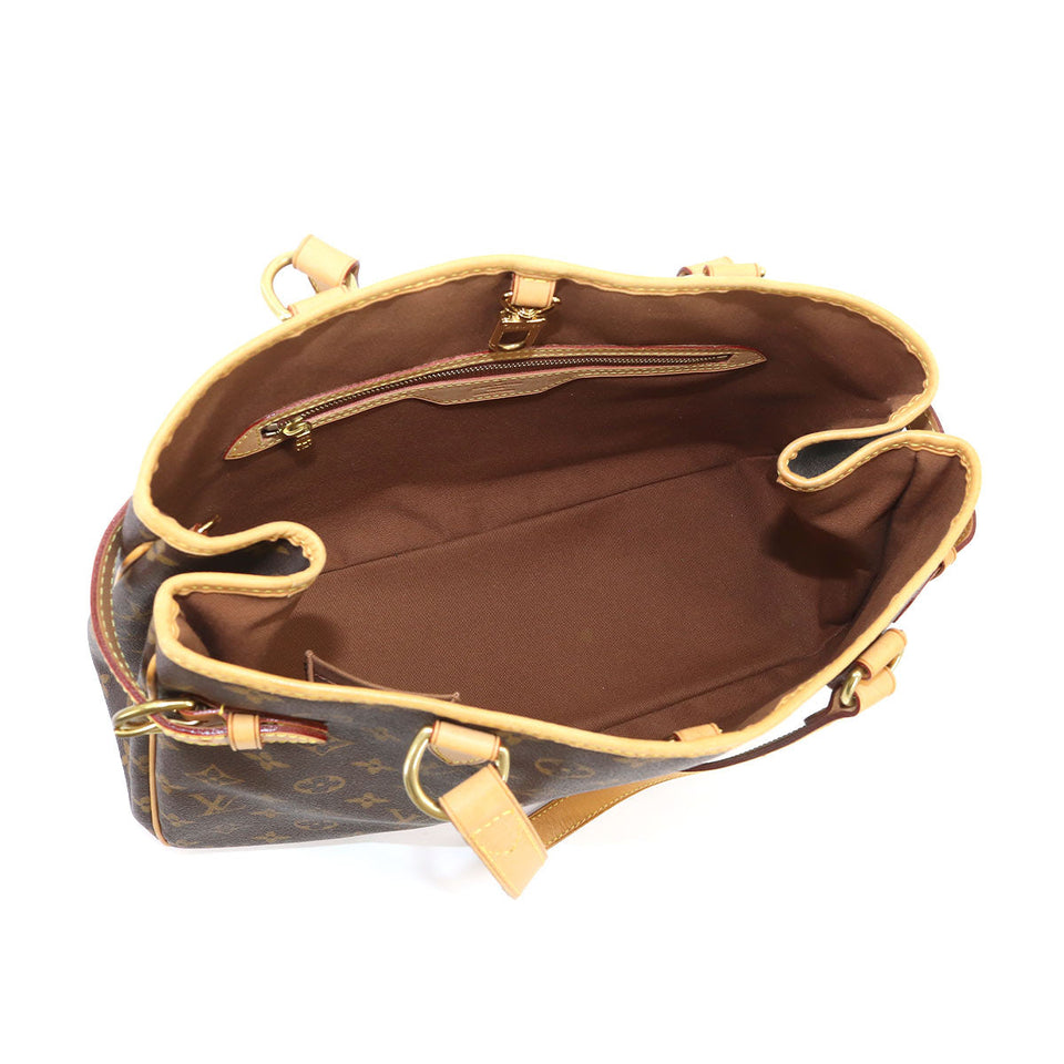 Louis Vuitton Monogram Batignolle Orizontal Tote Bag Brown Gold Metal Fittings