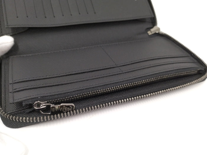 Louis Vuitton Vertical Round Zipper Long Wallet Eclipse Black