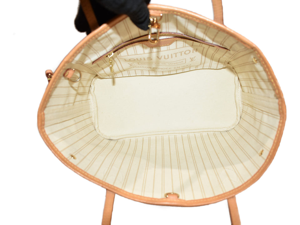 Louis Vuitton Neverfull PM Damier Azur Ivory Coated Canvas Handbag