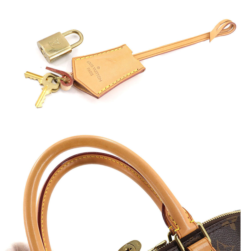 Louis Vuitton Monogram Alma GM Hand Bag Brown Gold Hardware