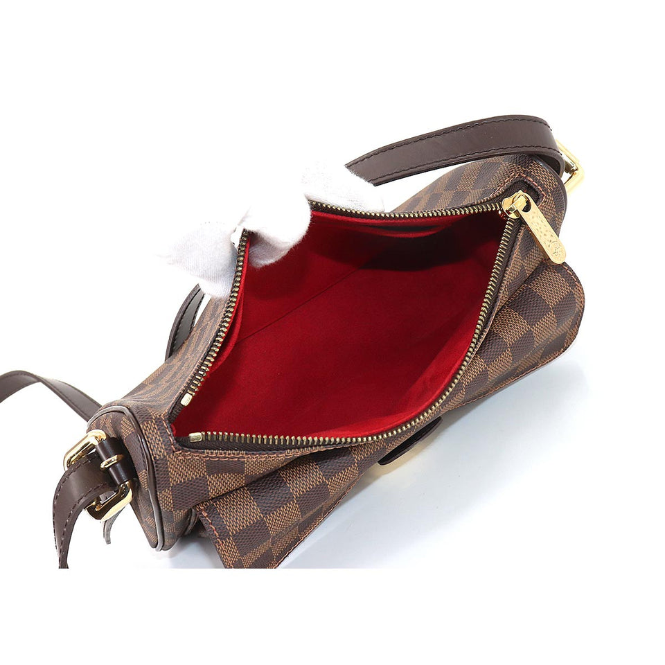 Louis Vuitton Damier Ravello GM Shoulder Bag Ebene Gold Metal Fittings