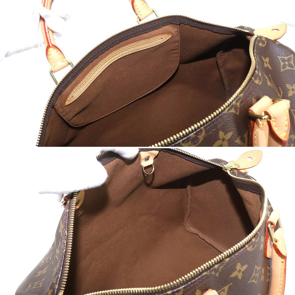 Louis Vuitton Monogram Speedy 35 Hand Bag Brown Gold Hardware