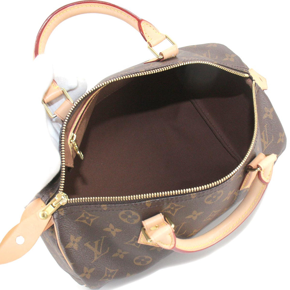 Louis Vuitton Monogram Speedy 30 Hand Bag Brown RFID Gold Hardware