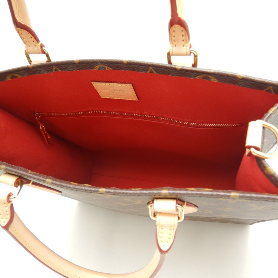 Louis Vuitton Monogram Sac Plat PM Tote Bag Brown
